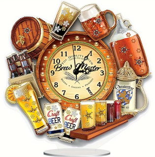 Diamond Painting 5D DIY Diamantmalerei-Set Bier Uhr